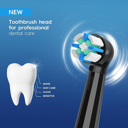 8 Pack Smart Cleaning IO Replacement Heads Compatible with Oral B iO 2 3 4 5 6 7 8 9 10 Series Electric Toothbrush, Brush Heads Compatible with Oral B iO Electric Handles Black