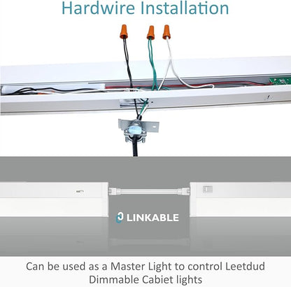 Under Cabinet Lighting Motion Sensor Hardwired, 24 Inch 12W Dimmable, 5 CCT 2700/3000/3500/4000/5000K, Eyes Care Design Linkable Under Counter Lights for Kitchen, Sink, ETL Listed, White