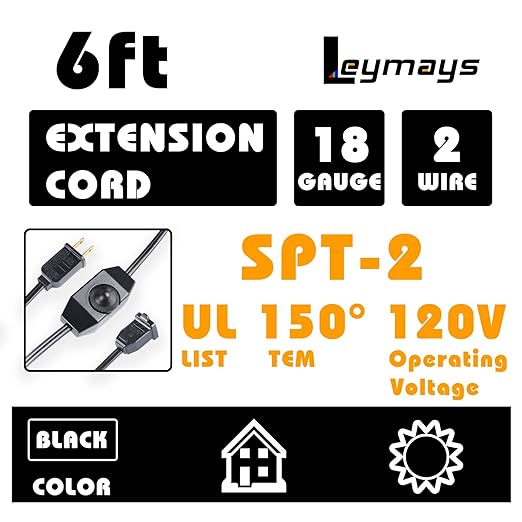 4PCS Lamp Dimmer Switch Extension Cord Plug in Dimmer,Rotary Control for 150 Watt Dimmable Lights,Christmas Village Houses Lights Cord,Salt Light,6 ft Cord
