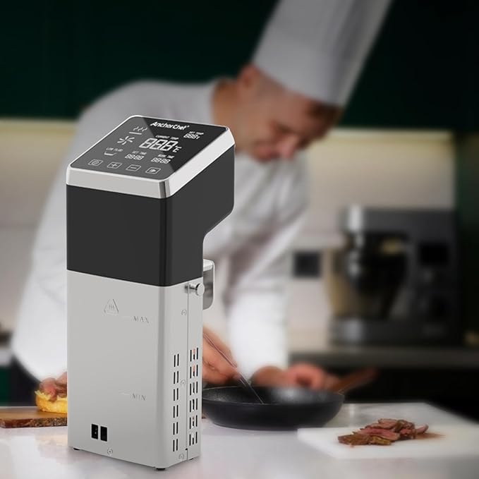 AnchorChef Immersion Circulator, Commercial Restaurant Sous Vide Machine，Large capacity sous vide, Fast-Heating，Sous vide cooker 1400W，With large Touchscreen Accurate Temperature Timer (120V)