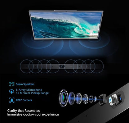 TIBURN 65" 4K UHD Smart Board with Auto-Framing Camera | Smart Whiteboard Interactive Touchscreen Display, Includes Wall Mount, Mobile Stand NOT Included,Ideal for Office, Classroom, and Conference