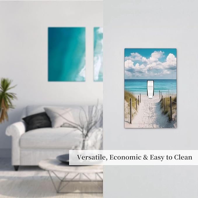 Decorative Light Switch Cover Plate Coastal Beach Ocean Seaside View 1 Gang Single Toggle Wall Plates for Electrical Outlets Outlet Covers Switch Plate Covers Faceplate for Bedroom Home Decor