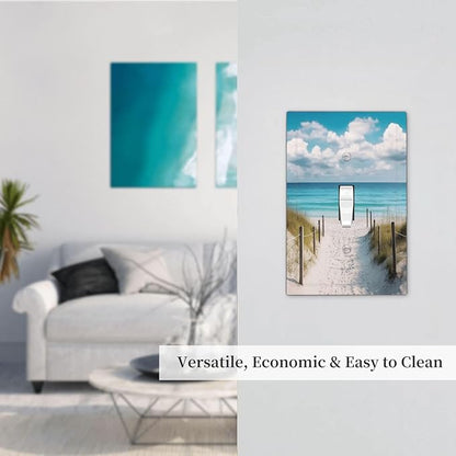 Decorative Light Switch Cover Plate Coastal Beach Ocean Seaside View 1 Gang Single Toggle Wall Plates for Electrical Outlets Outlet Covers Switch Plate Covers Faceplate for Bedroom Home Decor