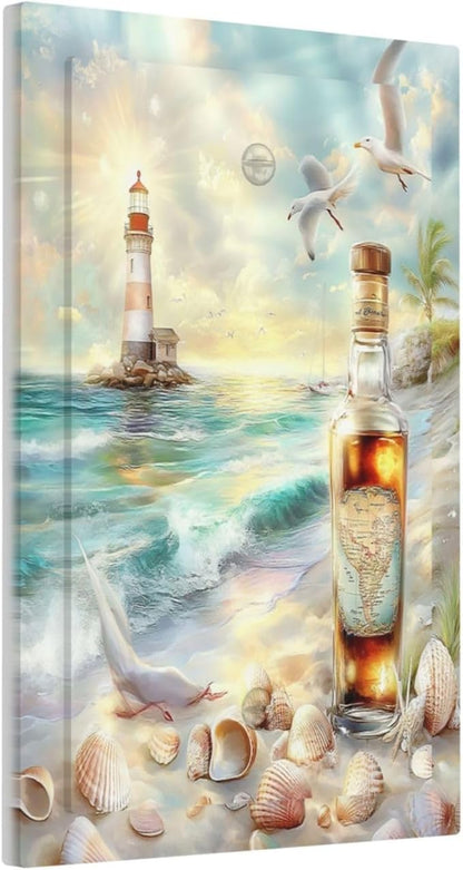 Light Switch Cover Plate Beach Ocean Lighthouse Seashells 1 Gang No Device Blank Electrical Wall Plates Faceplate Decorative Switch Plate For Bed Room Living Room Decor