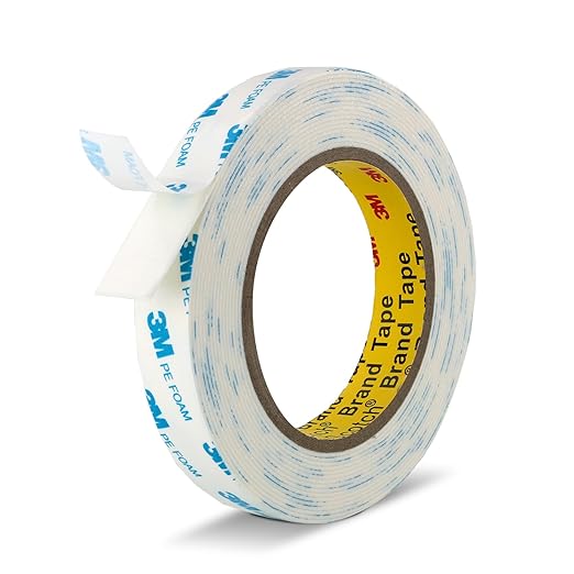 Double Sided Tape Strong Foam Tape 3/4" x 18Ft Made of 3M Heavy Duty Mounting Tape Waterproof PE Foam Adhesive Strips for Posters Alarm Sensors Window Shades and Other Home Office Deco
