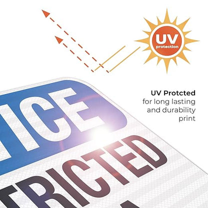 Notice Restricted Area Sign, 12x18 Inches, 3M EGP Reflective .063 Aluminum, Fade Resistant, Made in USA