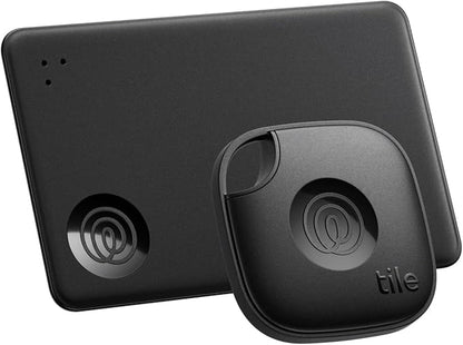 Tile by Life360 Starter Pack - Bluetooth Trackers and Item Finders for Keys, Wallets & More. Both iOS and Android Compatible. Phone Finder. 2-Pack (Black Mate/Slim)