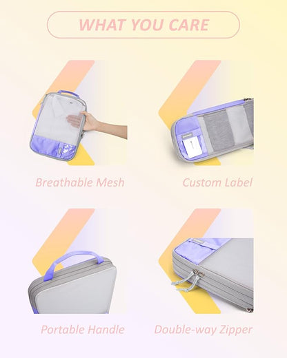 BAGSMART 6 Set /4 Set/2 Set Compression Packing Cubes for Travel, Lightweight Luggage Organizer Bags, Durable Space Saver Bags Travel Essentials