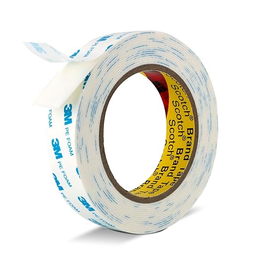 Double Sided Tape Strong Foam Tape 1" x 18Ft Made of 3M Heavy Duty Mounting Tape Waterproof PE Foam Adhesive Strips for Posters Alarm Sensors Window Shades and Other Home Office Deco