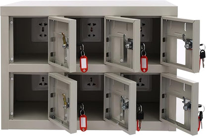 6 Door Cell Phone Locker with Charging Station, Rechargeable Mobile Device Phones Storage Cabinet with Anti-Interlocking Lock for Office Classroom Hotel (6 Slots)