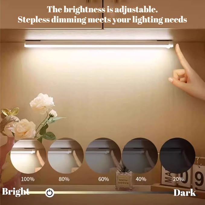 Punch-Free Smart Sensor Magnetic Rechargeable Led Lights, Rechargeable Motion Sensor Lights, Motion Sensor Light Indoor, for Wardrobes Kitchens Closets and Studios (4Set-Warm,10cm/3.94in)