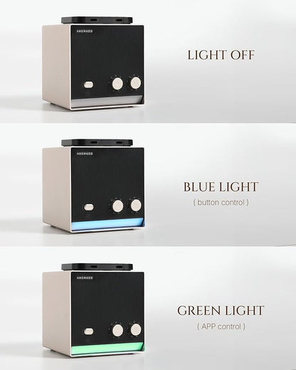 Smart Aroma Dual-Scent Waterless Essential Oil Diffuser, Cold Air Tech Scent Air Machine for 2000 Sq Ft, 2×200ml Hotel Collection Diffuser for Home & Office (Gold Titanium, Two Scents)