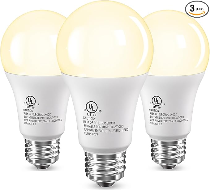TJOY LED Light Bulbs, 100 Watt Equivalent A19 LED Bulbs, Soft Warm White 2700K, Energy Saving Light Bulb with E26 Standard Base, 1500 Lumens Non Dimmable Lamp Bulb for Home Bedroom Kitchen, 3 Pack
