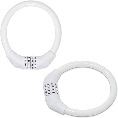 Urban August Original Fridge Lock: Multi-Functional Cable Combination Lock, for French-Door Refrigerators and Cabinets (Small, White - Two Pack)