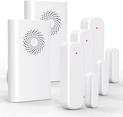 Wireless Door Sensor Chime, Door Open Alarm When Entry Business/Office/Store (500ft Range 51 Ringer Adjustable Volume) Home Alert Bell for Kid/Toddler Safety,2 Receivers +3 Sensors