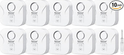 Geevon 10 Pack Water Leak Detectors for Home, 100dB Water Sensor Alarm Flood Leakage Detection Devices for Bathroom, Basements, Laundry Rooms, Kitchen, IP56 Waterproof(Battery＆Screwdriver Included)