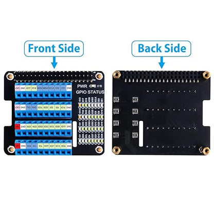 GeeekPi GPIO Screw Terminal Block Breakout Board HAT for Raspberry Pi, GPIO Expansion Board Breakout Module with GPIO Status LED for Raspberry Pi 4B/3B+/3B/2B/B+/Pi Zero W/Pi Zero 2 W