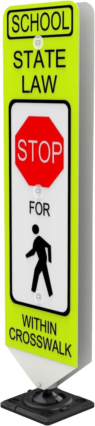 Impact Recovery - In-Street Pedestrian Crossing Signs - Street Sign - Road Sign - Pedestrian Safety Signs - School Stop with Surface Mount Base
