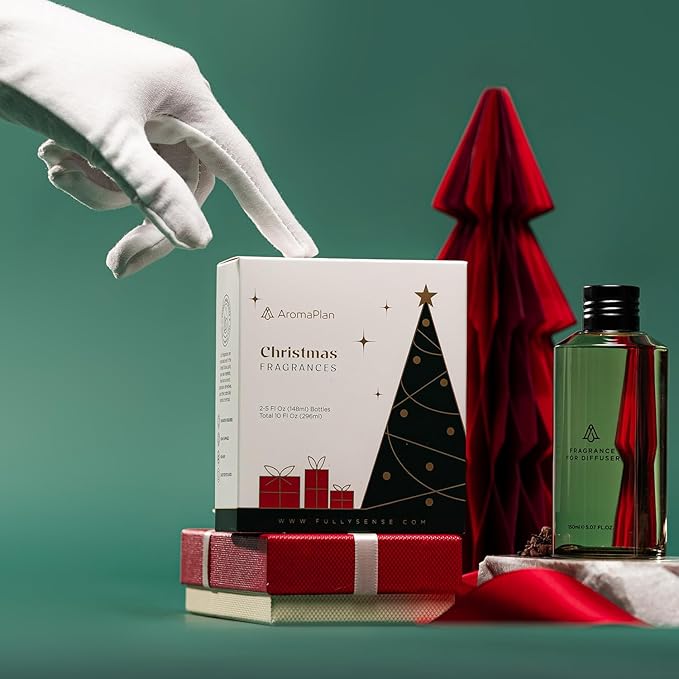 AromaPlan Hotel Scents Cinnamon & Pine Forest Christmas Kit (5 Fl Oz, 2 Pack)-Luxury Aroma & Hotel Diffuser Oil for Aromatherapy- USA Made, Bigger Bottle & Longer Lasting Fragrance