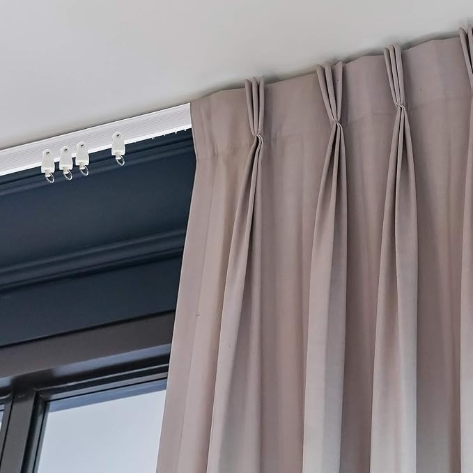 Jetec Curtain Tracks Ceiling Flexible Curtain Track Bendable Rail Curved Wall Mounted for Living Room Bedroom Divider Rod RV(5 Meter/ 16.4 Feet,White)
