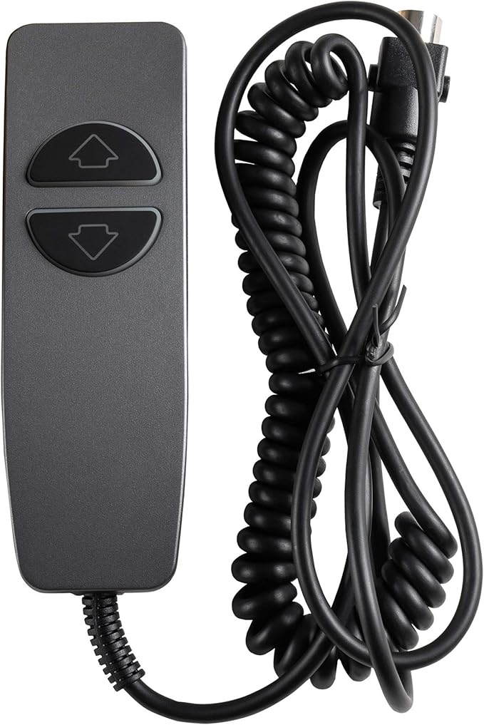 2 Button 5 Pin Hand Remote Control for Power Lift Chair & Power Recliner, Replacement Remote Handset with 2 Lighted Buttons CD001 (Coal Gray)