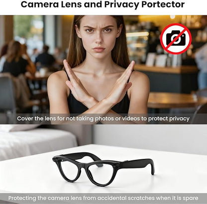 Camera Privay Cover for Ray-Ban Meta Glasses, Adjustable Lens Protector Set for Wayfarer/Skyler/Headliner(Gen 1&Gen 2) Smart Glasses Accessories 9PCS Black