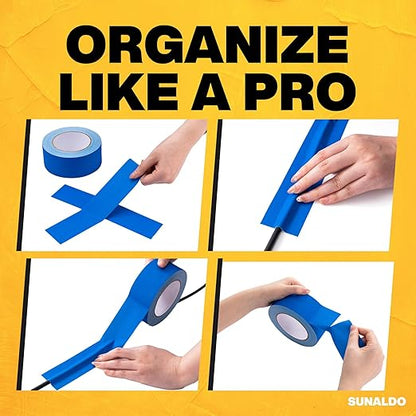 Gaffers Tape, Strong Hold, Easy to Rip, Residue-Free Professional Grade Floor Tape for Electrical Cords, Matte Finish, Non Reflective, Weather Resistant (1 Pack, Blue, 2" x 30 Yards)