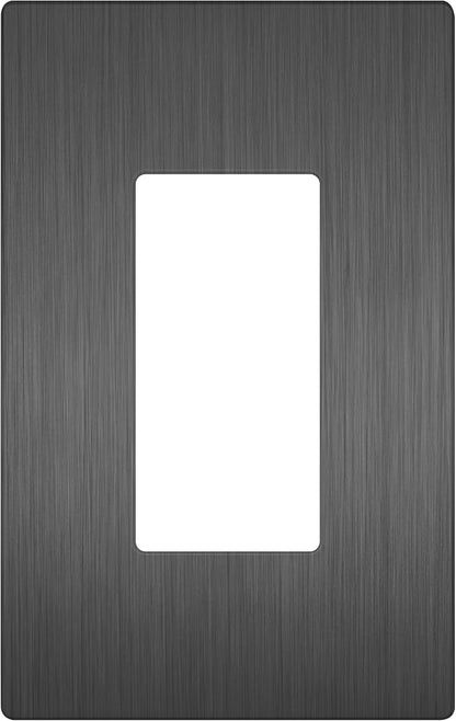 LIDER Brushed Finish Decorator Switch Cover, Screwless Wall Plate, Mid-Size 1-Gang 4.88" x 3.11", Unbreakable Polycarbonate Thermoplastic, UL Listed, LSWP-31M-BSG, Brushed Space Gray