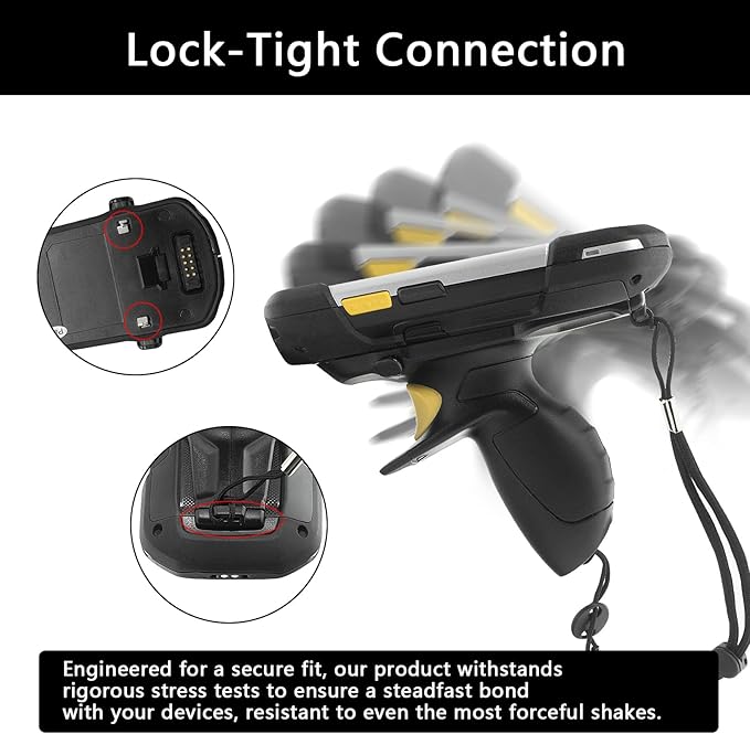 Trigger Handle for Zebra Symbol TC70 TC72 TC75 TC77 TC70x TC75x Handheld Barcode Scanner Mobile Computer - P/N: TRG-TC7X-SNP1-02 TRG-TC7X-SNP1-01 Secure Snap-On Design