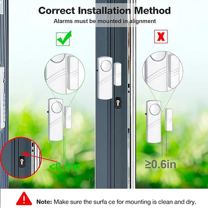 Security Door Window Alarm, 90DB Wireless Sensor Door Window Burglar Alarm, Door Alarms for Kids Safety, Easy Installation Doorbell Alarms for Office House Window Pool (16 Pack)