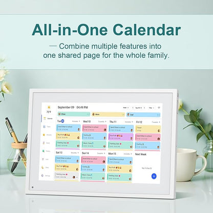 Canupdog Digital Calendar, 10.1inch Smart WiFi Digital Calendar&Chore Chart, Touch Screen HD Display for Family Schedules, Share Moments Instantly from Anywhere, Christmas Gifts for Women Mom