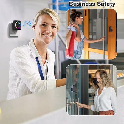 Door Sensor, Satisure Wireless Door Sensor Chime When Door Opens, Door Entry Alarm Chime for Business/Home/Kids, Door Alarm Door Ringer Alert (2 Chimes+2 Sensors)
