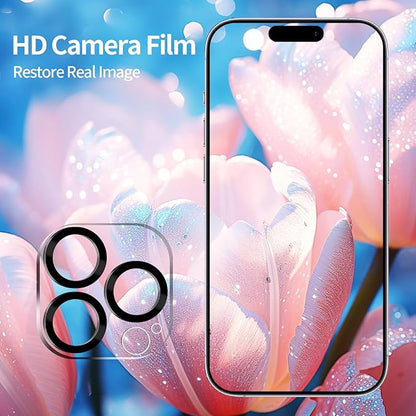 PEHAEL 2+2Pack for iPhone 15 Pro Max Privacy Screen Protector with Camera Lens Protector Full Coverage Anti-Spy Tempered Glass Film 9H Hardness Easy Installation Bubble Free [6.7 inch]