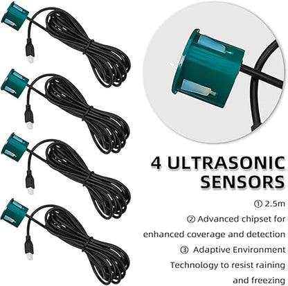 Parking Sensor Kit Backup Sensor Kit Reverse Sensor for Car 18 Color Options for Probes Adjustable Alarm Volume Professional Sensore de Reversa para Carro Safe Driving Assistant（Green）