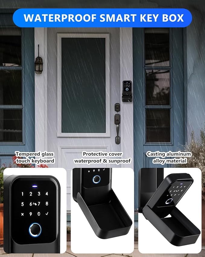 [New]Smart Lock Box,CATCHFACE Wireless Smart Key Lock Box App Control,Share eKey,Key Lockbox Wall Mount&Door Handle,Electronic LockBox Realtor/Home/Office/Warehouse/Vrbo/Cars