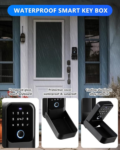 [New]Smart Lock Box,CATCHFACE Wireless Smart Key Lock Box App Control,Share eKey,Key Lockbox Wall Mount&Door Handle,Electronic LockBox Realtor/Home/Office/Warehouse/Vrbo/Cars
