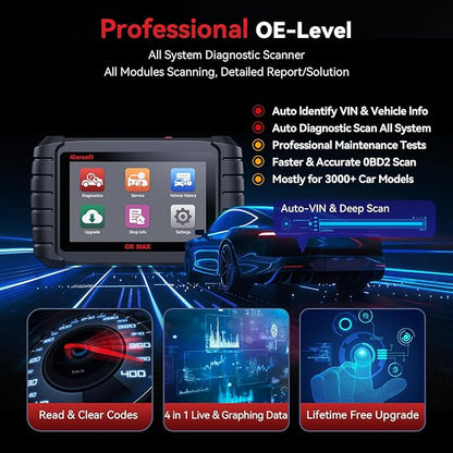 iCarsoft CR MAX 2025 Version Bidirectional Scan Tools Full System Diagnosis 49 Services All Active Test OBD2 Scanner Diagnostic Tool Car Code Reader ECU Coding CAN FD Free Update for 10000+ Vehicles