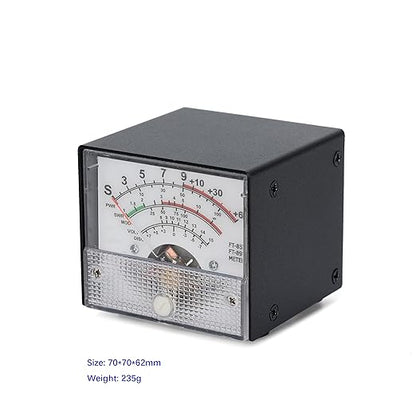 FT-857/FT-897 Analog Panel Meter, Black, Multi-Function S-Meter/PWR/SWR Display, 70x70x62mm, with 3.5mm Jack Connection