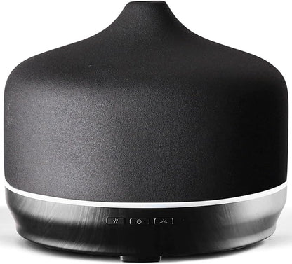 Porseme 500ml Ceramic Essential Oil Diffuser Aromatherapy Ultrasonic Cool Mist Humidifier 15-21 Running Hours Air Diffusers for Sleeping Yoga Office Working Spa and Rest (Black Ceramic)