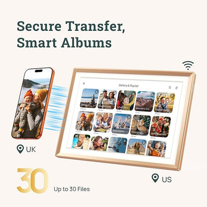 ARZOPA D10 Metal Digital Picture Frame 10.1" HD IPS Anti-Glare Touch Screen Load Photos & Videos Directly from Phone Ideal for Thoughtful Gifting Small and Exquisite - Champagne Gold