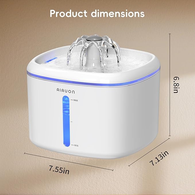 Cat Water Fountain,2.5L/84oz Pet Cat Fountain – Ultra Quiet Upgraded Automatic Pet Water Dispenser with 8 Replaceable Filters, Indoor Cat & Dog Drinking Bowl(W01Pro)