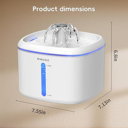 Cat Water Fountain,2.5L/84oz Pet Cat Fountain – Ultra Quiet Upgraded Automatic Pet Water Dispenser with 8 Replaceable Filters, Indoor Cat & Dog Drinking Bowl(W01Pro)