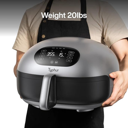 Typhur Dome 2 AI Upgraded Air Fryer, Extra Large Airfryer with Superior Airflow, Self-cleaning Smart Digital Fryer with PFAS free Basket for Quick Easy Meals, Fits a 12" Pizza or 4-Slice Toast