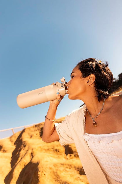 LARQ Bottle Swig Top 23oz - Insulated Reusable Stainless Steel Water Bottle With Built-In Silicone Handle | BPA Free | For Sports, Gym, and Travel | Mojave Dune
