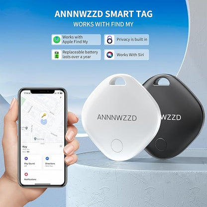 ANNNWZZD Air-Tag 4 Pack Item Finders with Apple Find My APP (iOS Only) Air Tags Help You Track Your Keys, Wallet, Luggage, Backpack, Super Lightweight [Apple MFi Certified]