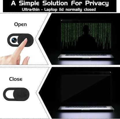50PCS Webcam Cover Slide, 0.023 Inch Ultra-Thin Universal Web Camera Cover for Laptop, Computer, Phone–Secure Privacy with Smooth-Sliding Camera Cover(Black+White)