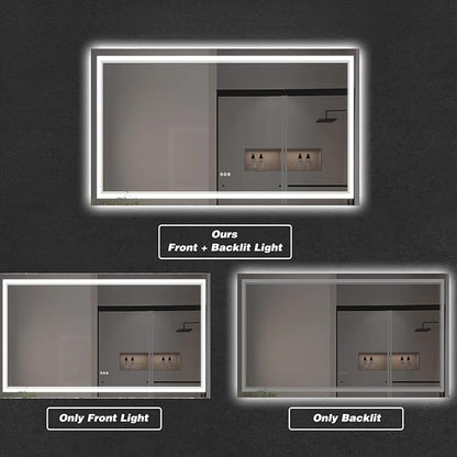 LED Bathroom Mirror with Lights, Wall Mirrors