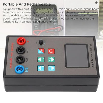 Walfront VI Curve Tester, Double Channel Circuit Board Tester with Color Screen, 18 Frequency Settings and 9 Impedance Levels, Rechargeable Li Battery 3000mAh for Circuit Analysis