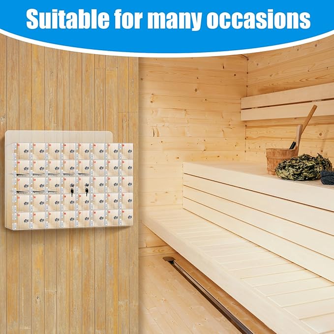 40 Slots Clear Acrylic Cell Phone Locker Box Wall-Mounted with Keys, Lockable Secure Storage Cabinet for Classroom Office Gym, Multi-Use Phone Lock Organizer for Employees Students (Large)
