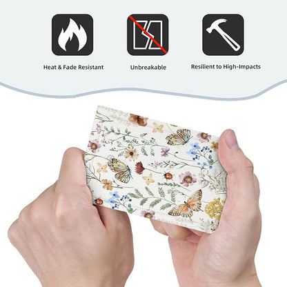 Decorative Light Switch Plate Covers Boho White Butterfly Rustic Flower 1 Gang No Device Single Blank Outlet Covers Wall Plate Light Switch Cover Plate Faceplate for Bedroom Home Decor